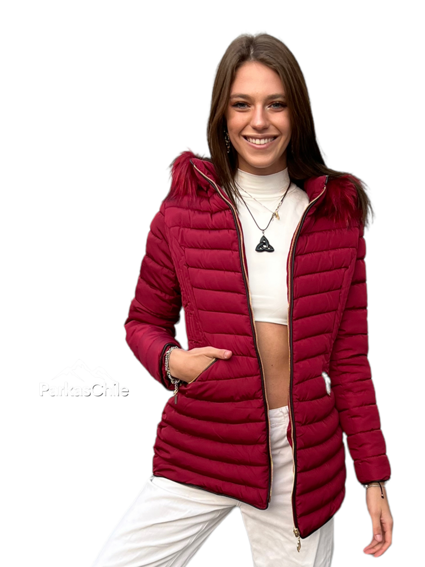 Parka Modelo Alika Rojo Vino